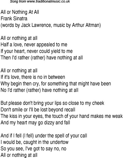 all or nothing lyrics|all or nothing lyrics meaning.